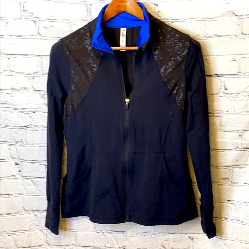 Kyodan Black Blue Full Zip Athletic Jacket Size Large